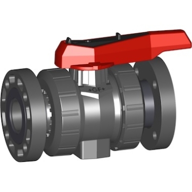 546型球閥，PVC-U 帶底部固定螺帽 日標PVC-U手動球閥